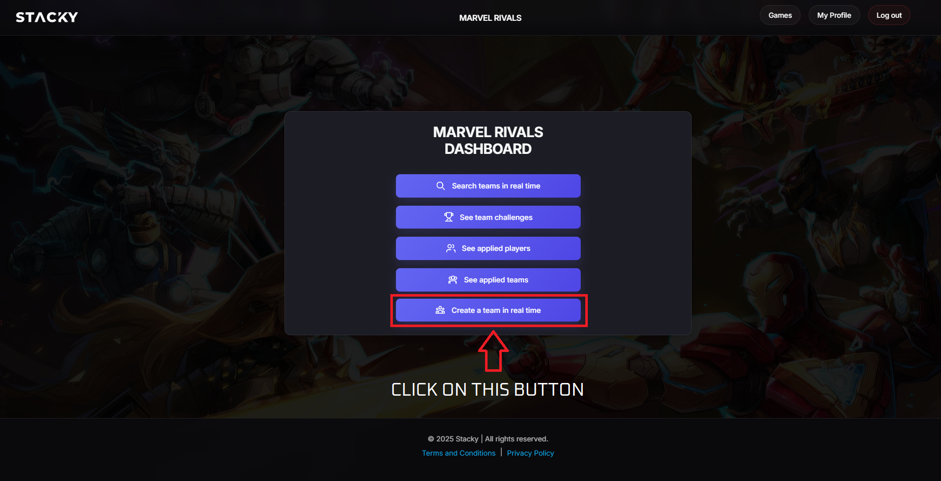 Create a team in real time step 2