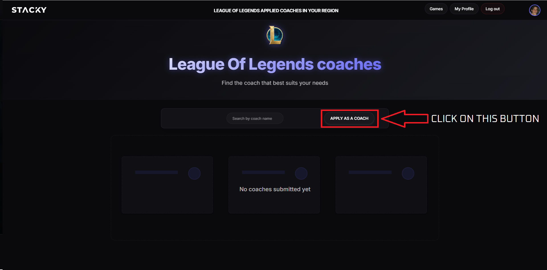 Apply as a coach step 3