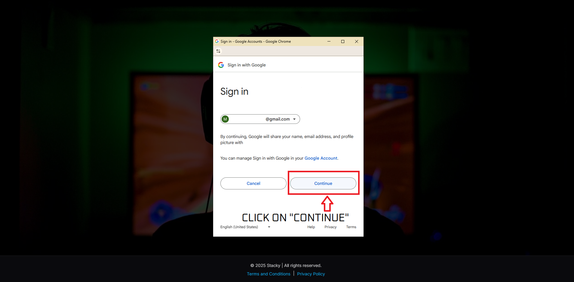 Create an account step 3