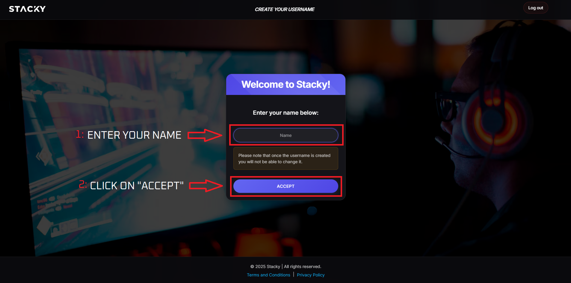 Create an account step 4